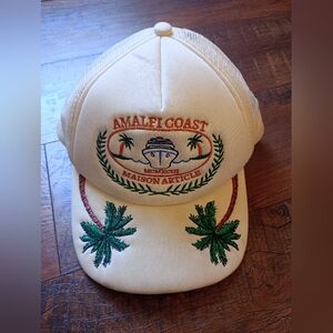 Cream Amalfi Coast Maison Article Embroidered Cap Snap Back